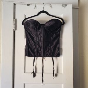 Frederick's of Hollywood Black Lace-Up Corset